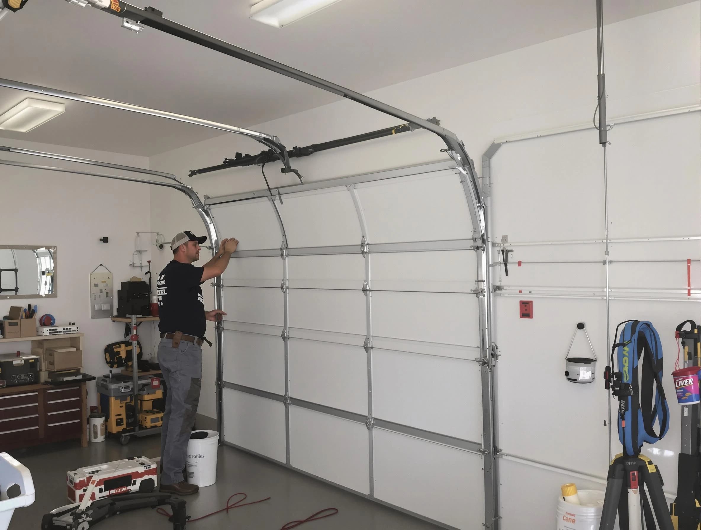 Paterson Garage Door Repair team installing new garage door in Paterson