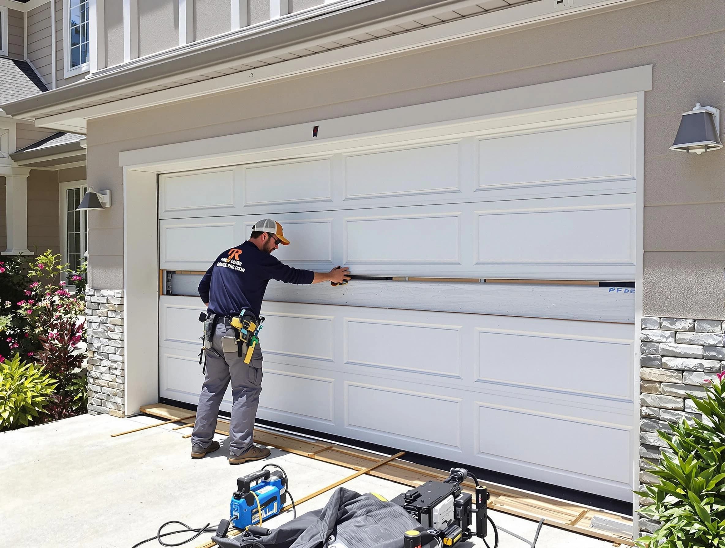 Paterson Garage Door Repair team performing complete garage door replacement at Paterson residence